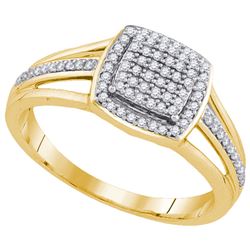 0.25CT Diamond Micro-Pave 10KT Ring Yellow Gold