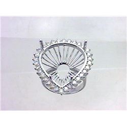 Genuine 14K White Gold 1.71CTW Diamond Semi Mount Ring - REF-193G3M