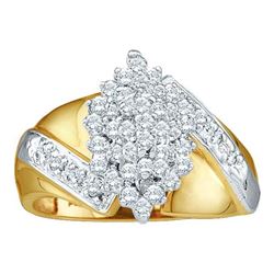0.50CT Diamond Cluster 14KT Ring Yellow Gold