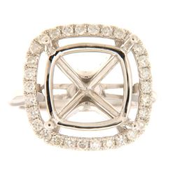 Genuine 14K White Gold 0.78CTW Diamond Semi Mount Ring - REF-103X6Y