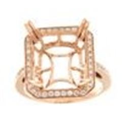 Genuine 14K Rose Gold 0.44CTW Diamond Semi Mount Ring - REF-71M8F