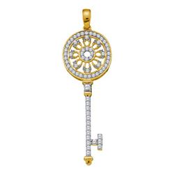 0.50CT Diamond Key 10KT Pendant Yellow Gold