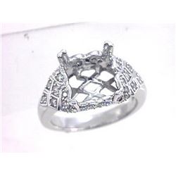 Genuine 14K White Gold 0.37CTW Diamond Semi Mount Ring - REF-58T7K