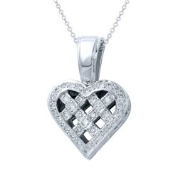 Genuine 0.46 TCW 18K White Gold Ladies Necklace - REF-97X4Y