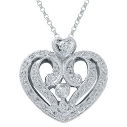 Genuine 0.31 TCW 14K White Gold Ladies Necklace - REF-48M8F