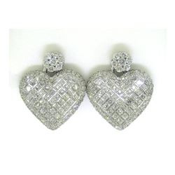 1.25CT Diamond Heart 14KT Earrings White Gold