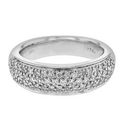 Genuine 18K White Gold 0.64CTW Diamond Wedding Band  - REF-137Y3Z