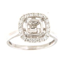 Genuine 14K White Gold 0.39CTW Diamond Semi Mount Ring - REF-68H9W