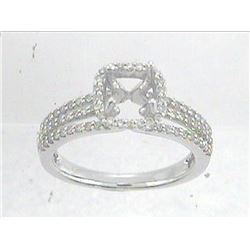 Genuine 14K White Gold 0.49CTW Diamond Semi Mount Ring - REF-57F2N