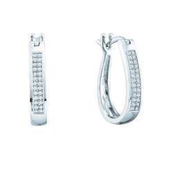 0.15CT Diamond Hoops 10KT Earrings White Gold