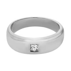 Genuine 14K White Gold 0.15CTW Diamond Wedding Band  - REF-52F2N