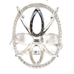 Genuine 14K White Gold 0.56CTW Diamond Semi Mount Ring - REF-101M5F