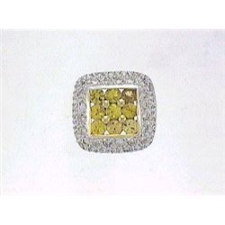 Genuine 14K White Gold 1.56CTW Sapphire&Diamond Pendant - REF-53A8X