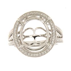 Genuine 14K White Gold 0.56CTW Diamond Semi Mount Ring - REF-98M4F