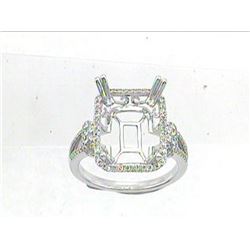 Genuine 14K White Gold 0.44CTW Diamond Semi Mount Ring - REF-62K6R