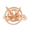 Image 1 : Genuine 14K Rose Gold 0.41CTW Diamond Semi Mount Ring - REF-77G8M