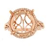 Image 1 : Genuine 14K Rose Gold 0.5CTW Diamond Semi Mount Ring - REF-83Y8Z