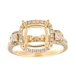 Genuine 14K Yellow Gold 0.63CTW Diamond Semi Mount Ring - REF-84A5X