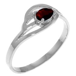0.30 CTW Garnet Ring Jewelry 14KT White Gold