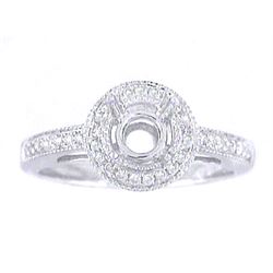 Genuine 14K White Gold 0.21CTW Diamond Semi Mount Ring - REF-45Y5Z