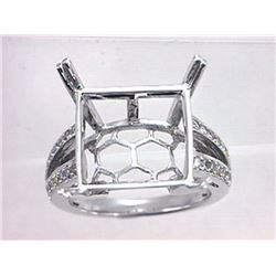 Genuine 14K White Gold 0.45CTW Diamond Semi Mount Ring - REF-63T2K