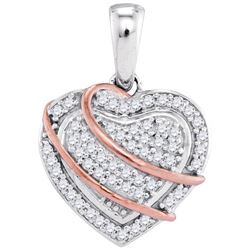 0.02CT Diamond Heart 10KT Pendant 2Tone Gold