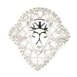 Genuine 14K White Gold 0.48CTW Diamond Semi Mount Ring - REF-82R4H