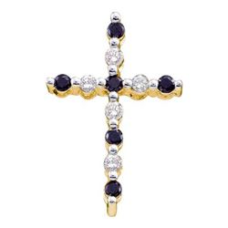 0.10CTW White and Black Diamond Anniversary 10KT Pendant Yellow Gold