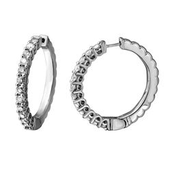 Genuine 1.32 TCW 18K White Gold Ladies Earring - REF-220X8Y
