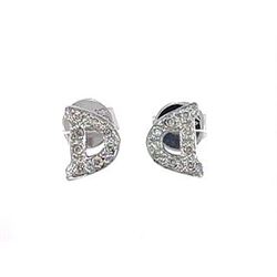 Genuine 14K White Gold 0.07CTW Diamond Earring - REF-11A2X