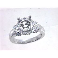 Genuine 18K White Gold 0.35CTW Diamond Semi Mount Ring - REF-101Z2T