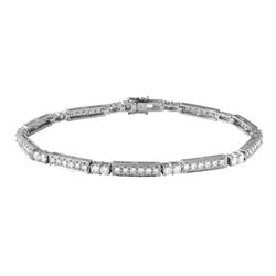 Genuine 2.13 TCW 18K White Gold Ladies Bracelet - REF-260T4K