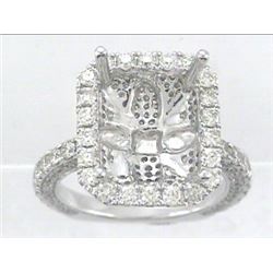Genuine 14K White Gold 2.13CTW Diamond Semi Mount Ring - REF-175T4K