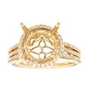 Image 1 : Genuine 14K Yellow Gold 0.52CTW Diamond Semi Mount Ring - REF-81G2M