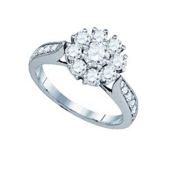 1.50CT Diamond Flower 14KT Ring White Gold