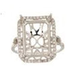 Genuine 14K White Gold 0.47CTW Diamond Semi Mount Ring - REF-74A2X