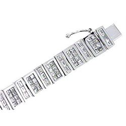Genuine 14KWhite Gold 4.46CTW Diamond Tennis Bracelet - REF-595K8R