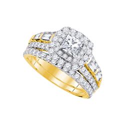 2.0CT Diamond Bridal 14KT Ring Yellow Gold