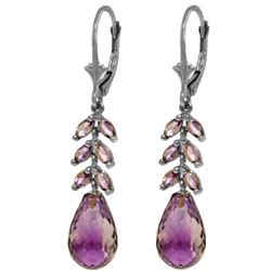 11.20 ctw Amethyst Earrings Jewelry 14KT White Gold