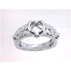 Genuine 18K White Gold 0.26CTW Diamond Semi Mount Ring - REF-91Z2T