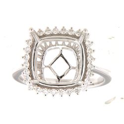 Genuine 14K White Gold 0.35CTW Diamond Semi Mount Ring - REF-67G7M