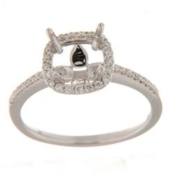Genuine 14K White Gold 0.23CTW Diamond Semi Mount Ring - REF-45X6Y