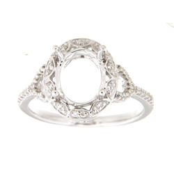 Genuine 14K White Gold 0.22CTW Diamond Semi Mount Ring - REF-47H5W