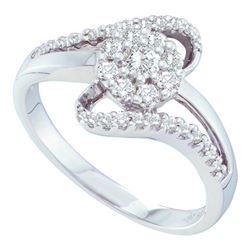 0.50CT Diamond Flower 14KT Ring White Gold