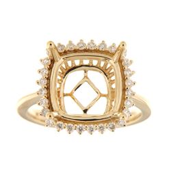 Genuine 14K Yellow Gold 0.35CTW Diamond Semi Mount Ring - REF-67H7W