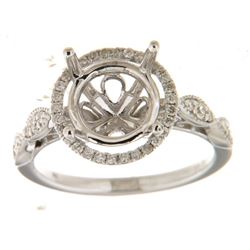 Genuine 14K White Gold 0.35CTW Diamond Semi Mount Ring - REF-61T7K