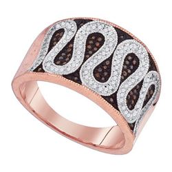 0.35CTW White and Champagne Diamond Micro-Pave 10KT Ring Rose Gold