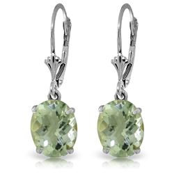 6.25 ctw Green Amethyst Earrings Jewelry 14KT White Gold