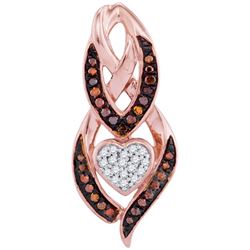 0.15CTW White and Champagne Diamond Micro-Pave 10KT Pendant Rose Gold