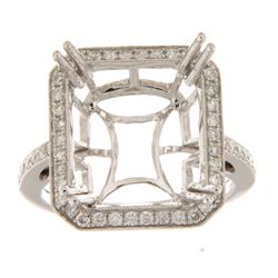 Genuine 14K White Gold 0.45CTW Diamond Semi Mount Ring - REF-71W8G